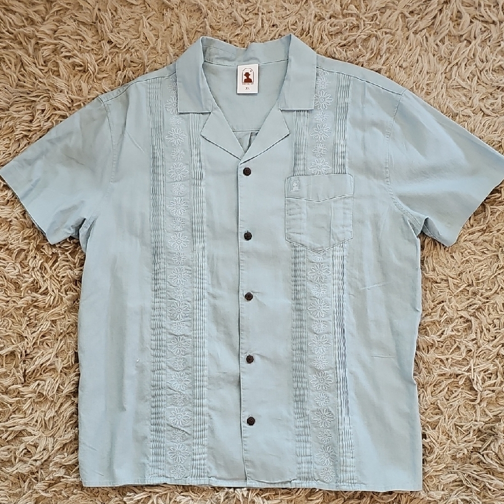 Men's Light Blue Dandy Del Mar Brisa Linen Shirt